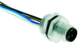 Sensor actuator cable, M12-flange plug, straight to open end, 4 pole, 0.5 m, PA, 4 A, 21033711405
