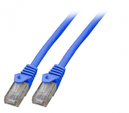 Patch cable, RJ45 plug, straight to RJ45 plug, straight, Cat 5e, U/UTP, LSZH, 30 m, blue