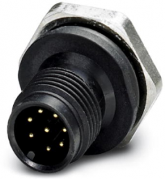 Plug, M12, 8 pole, solder connection, screw locking, straight, 1436408