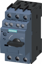 Circuit breaker for transformer protection, Rotary actuator, 3 pole, 0.2 A, 690 V, (W x H x D) 45 x 97 x 97 mm, DIN rail, 3RV2411-0BA15
