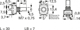 Incremental encoder, 5 V, impulses 24, PEC11R-4230F-S0024