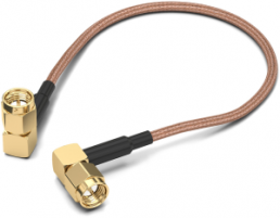 Coaxial cable, SMA plug (angled) to SMA plug (angled), 50 Ω, RG-316/U, grommet black, 152.4 mm, 65501510515301