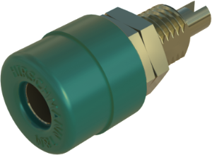 4 mm socket, screw connection, mounting Ø 8 mm, CAT O, green, BIL 20 GN AU