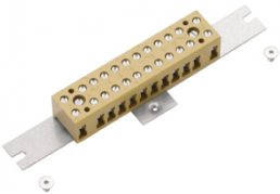 Terminal block, 12 pole, 4.0 mm², yellow, screw connection, 32 A