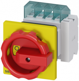 Emergency stop load-break switch, Rotary actuator, 4 pole, 16 A, 690 V, (W x H x D) 67 x 84 x 116.5 mm, front mounting, 3LD2054-2EP53