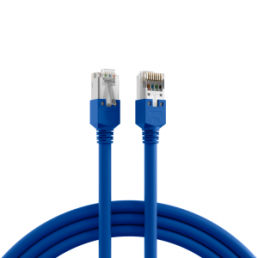 Patch cable, RJ45 plug, straight to RJ45 plug, straight, Cat 5e, S/UTP, PVC, 0.15 m, blue