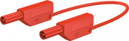 Measuring lead with (4 mm plug, spring-loaded, straight) to (4 mm plug, spring-loaded, straight), 2 m, red, PVC, 2.5 mm², CAT III