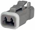 Connector, 2 pole, straight, 1 row, gray, DT06-2S-EF01