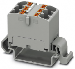 Distribution block, push-in connection, 0.2-6.0 mm², 6 pole, 32 A, 6 kV, gray, 3273658