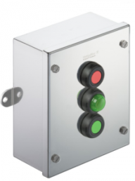 Klippon control station, 2 pushbutton green/red, 1 indicator lamp green, 2 Form B (N/C) + 2 Form A (N/O), 1537340000