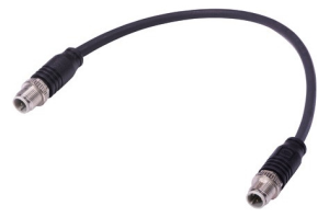 Sensor actuator cable, M12-cable plug, straight to M12-cable plug, straight, 4 pole, 0.4 m, Elastomer, black, 09482222011004