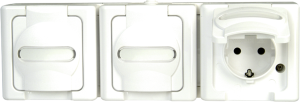 Surface mount german schuko-style socket, white, 16 A/250 V, Germany, IP44, 131302006