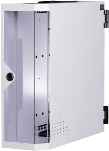 19 inch LAN wall mounted distributor enclosure, (W x H x D) 450 x 177 x 383 mm, steel, light gray, 213-031-00