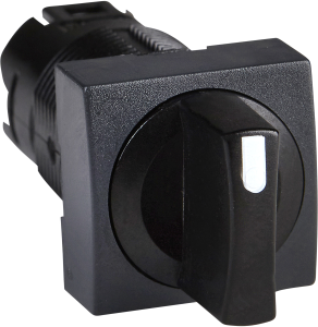 Selector switch, groping, waistband square, front ring black, 3 x 45°, mounting Ø 16 mm, ZB6CD25