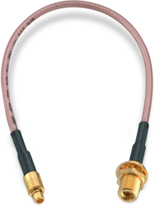 Coaxial cable, MMCX plug (straight) to MMCX jack (straight), 50 Ω, RG-178/U, grommet black, 152.4 mm, 65560560215304