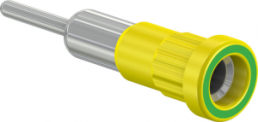 4 mm socket, round plug connection, mounting Ø 6.8 mm, yellow/green, 49.7077-20
