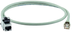 Patch cable, RJ45 plug, straight to RJ45 socket, straight, Cat 6A, S/FTP, LSZH, 10 m, gray
