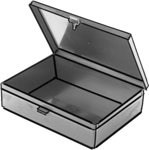 Hinged lid box, black, (L x W x D) 196 x 136 x 53 mm, V8-9SCH+V-6-6-10-10