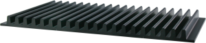 Extruded heatsink, 100 x 169 x 10 mm, 3.75 to 1.7 K/W, black anodized