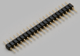 Pin header, 32 pole, pitch 2.54 mm, straight, black, 10120538