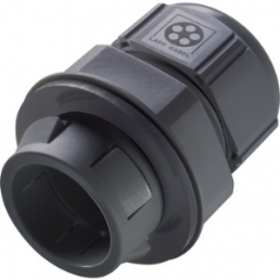 Cable gland, M12, 15/18 mm, Clamping range 4.5 to 7 mm, IP68, black, 53112936