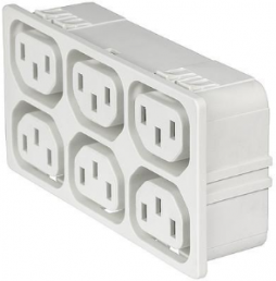 Distribution strip, 6-fold F, snap-in, plug-in connection, white, 3-103-874