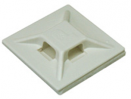 Mounting base, ABS, white, self-adhesive, (L x W x H) 19.1 x 19.1 x 4.6 mm