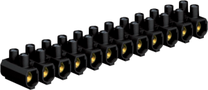 Lustre terminal, 12 pole, 25-35 mm², clamping points: 12, black, screw connection, 125 A