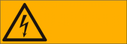 Warning sign, symbol: lightning, (L x W) 26 x 74 mm, plastic, BLITZPFEIL B74
