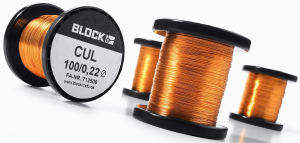 Enamel copper wire, 1 x 0.08 mm, 50 g, Block CUL 50/0.08