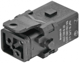 Socket contact insert, 1A, 2 pole, crimp connection, with PE contact, 09100022701