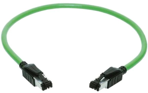 System cable, RJ11/RJ14 plug, straight to RJ11/RJ14 plug, straight, Cat 5, PVC, 1.5 m, green
