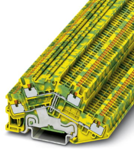 Protective conductor double level terminal, push-in connection, 0.14-1.5 mm², 6 kV, yellow/green, 3214673