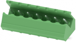 Pin header, 7 pole, pitch 5 mm, angled, green, 1769285