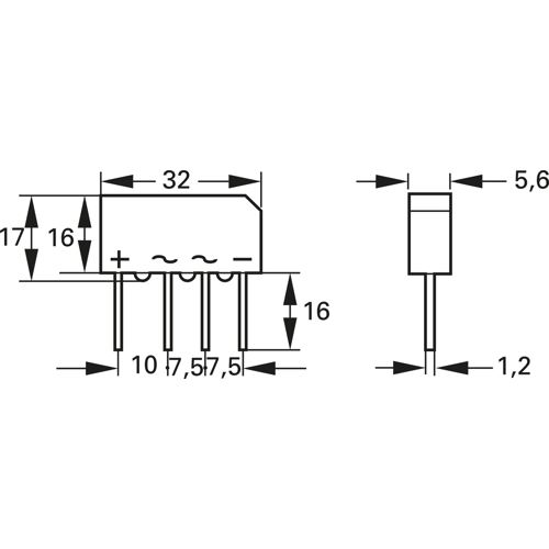 B380C5000-3300A Diotec Semiconductor Bridge Rectifiers Image 2
