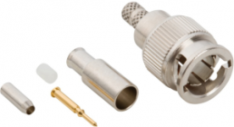 Mini BNC plug 75 Ω, RG-161, RG-179, RG-187, Belden 9221, crimp connection, straight, 031-70261