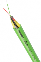 LWL-Kabel, multimode 62.5/125 µm, Fibers: 2, OM1, PUR, green, halogen free, 28052007