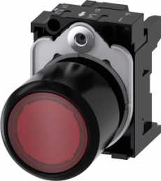 Pushbutton, red, illuminated  (red), mounting Ø 22.3 mm, IP66/IP67/IP69/IP69K, 3SU1201-0EB20-0AA0
