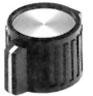 Button, cylindrical, Ø 18.8 mm, (H) 14 mm, black, for rotary switch, 7-1437624-2