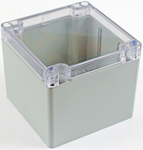 Polycarbonate enclosure, (L x W x H) 105 x 105 x 60 mm, gray (RAL 7046), IP68, 1554LA2GYCL