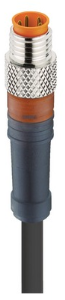 Sensor actuator cable, M8-cable plug, straight to open end, 4 pole, 5 m, PVC, black, 4 A, 934636100