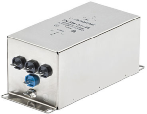 3 phase/neutral filter, 60 Hz, 12 A, 3x 440/250 VAC, faston plug 6.3 mm, FN354-12-05