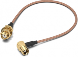 Coaxial cable, SMA jack (straight) to SMB plug (angled), 50 Ω, RG-316/U, grommet black, 152.4 mm, 65503210515301
