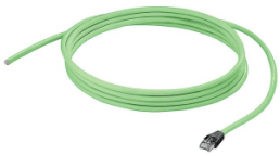 System cable, RJ45 plug, straight to open end, Cat 5, SF/UTP, PVC, 5 m, green