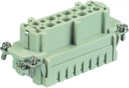 Socket contact insert, 16B, 16 pole, unequipped, crimp connection, with PE contact, 09332162702