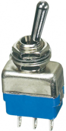 Toggle switch, metal, 1 pole, latching, On-On, 4 A/125 VAC, 30 VDC, silver-plated, 11136A