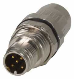 Plug, M12, 5 pole, crimp connection, screw locking, straight, 21038211525