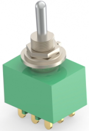 Toggle switch, metal, 3 pole, latching, On-Off-On, 6 A/125 VAC, 28 VDC, gold-plated/silver-plated, 3-1437558-7