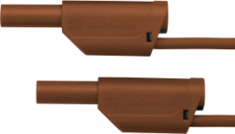 Measuring lead with (4 mm plug, spring-loaded, straight) to (4 mm plug, spring-loaded, straight), 1.5 m, brown, PVC, 2.5 mm², CAT III