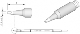 Soldering tip, Chisel shaped, Ø 0.3 mm, C210021
